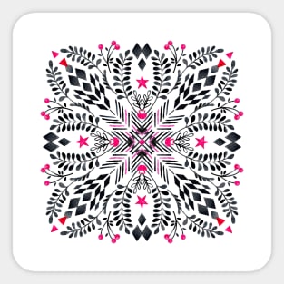 Winter Graphic Folk Art Pattern Sticker